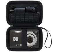 Canboc Funda cámara Digital Kodak PIXPRO FZ55/ FZ45/ FZ43/ FZ53 de 16 MP, Bolsa para cámara vlogging, Bolsillo de Malla con Cremallera para Cable, Tarjeta SD, Negro (Solo Funda)