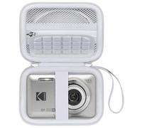 Canboc Funda cámara Digital Kodak PIXPRO FZ55/ FZ45/ FZ43/ FZ53 de 16 MP, Bolsa para cámara vlogging, Bolsillo de Malla con Cremallera para Cable, Tarjeta SD, Blanca (Solo Funda)