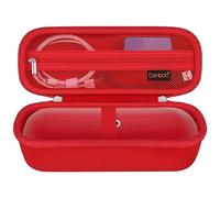 Canboc Funda de Transporte Altavoz Bluetooth portátil Beats Pill, Caja para Altavoz Bluetooth portátil, Bolsillo de Malla para Cable USB, Rojo Intenso (Solo Funda)