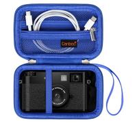 Canboc Funda de Transporte cámara compacta FUJIFILM X Half Premium, Bolsa para cámara Digital FUJIFILM X-HF1, Bolsillo de Malla para Cable USB, Azul (Solo Funda)