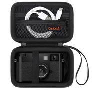 Canboc Funda de Transporte cámara compacta FUJIFILM X Half Premium, Bolsa para cámara Digital FUJIFILM X-HF1, Bolsillo de Malla para Cable USB, Negro (Solo Funda)