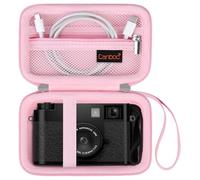 Canboc Funda de Transporte cámara compacta FUJIFILM X Half Premium, Bolsa para cámara Digital FUJIFILM X-HF1, Bolsillo de Malla para Cable USB, Rosa (Solo Funda)