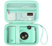 Canboc Funda de Transporte cámara Digital inalámbrica de impresión instantánea Kodak Smile+, Bolsillo de Malla con Cremallera para Papel fotográfico, Cable USB, Verde (Solo Funda)