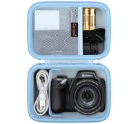 Canboc Funda de Transporte cámara Digital Kodak PIXPRO AZ528/AZ405/AZ425/AZ401/AZ255, Bolsillo de Malla para Cable y baterías, Azul (Solo Funda)