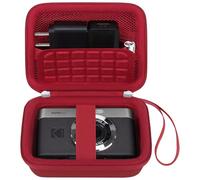 Canboc Funda de Transporte cámara Digital Kodak PIXPRO C1 Friendly Zoom, Bolsa PIXPRO C1, Bolsillo de Malla con Cremallera para Cable, Adaptador y Tarjeta SD, roja (Solo Funda)