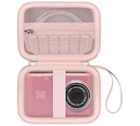 Canboc Funda de Transporte cámara Digital Kodak PIXPRO FZ55/ FZ45 de 16 MP, Bolsa para cámara de vídeo FZ45 para vlogging, Bolsillo de Malla para Cable, Tarjeta SD, Rosa (Solo Funda)