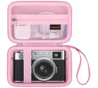 Canboc Funda de Transporte cámaras Digitales Fujifilm X100V/ X100VI/ X100F/ X100S, Bolsillo de Malla con Cremallera para Cable USB, Rosa (Solo Funda)