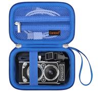 Canboc Funda de Transporte para cámara Digital Vintage Mini CHUZHAO, Bolsa portátil para cámara Retro Estilo TLR, Bolsillo de Malla con Capacidad para Cable USB y Tarjeta SD, Azul (Solo Funda)