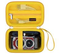 Canboc Funda de Transporte para cámara Digital Vintage Mini CHUZHAO, Bolsa portátil para cámara Retro Estilo TLR, Bolsillo de Malla con Capacidad para Cable USB y Tarjeta SD, Amarilla (Solo Funda)