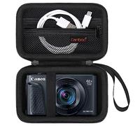 Canboc Funda de Transporte para Canon PowerShot SX740 SX730 SX720 SX620 G7X V1 cámara Digital, Vlogging Bolsa de la cámara, Bolsillo de Malla con Cremallera se Ajusta el Cable USB, Negro