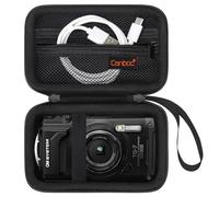 Canboc Funda de Transporte para OM System Tough TG-7/ OM System Olympus TG-6 Cámara subacuática, Bolsa Impermeable para cámara, Bolsillo de Malla con Cremallera para Cable USB, Negro(Sólo la Funda)