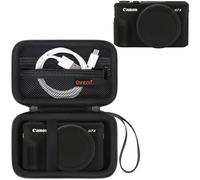 Canboc Funda para cámara cámara Digital Canon PowerShot G7 X Mark II, 1 Funda rígida + 1 Funda Protectora de Silicona Blanda con Tapa extraíble para el Objetivo, Negra (Solo Funda)