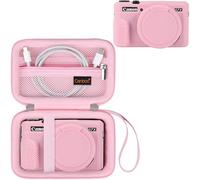 Canboc Funda para cámara cámara Digital Canon PowerShot G7 X Mark II, 1 Funda rígida + 1 Funda Protectora de Silicona Blanda con Tapa extraíble para el Objetivo, Rosa (Solo Funda)