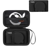 Canboc Funda Rígida Para Cámara Digital Canon PowerShot SX740 HS/SX730 + Funda Protectora De Silicona Blanda Con Tapa Extraíble Para El Objetivo, Negra