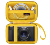 Canboc Kit móvil cámara Digital Sony zv - 1 / zv - 1F / zv - 1 II, Paquete de Cámara de Registro Sony zv1, Bolsillo de Malla con Cremallera, Adecuado para Cable USB, batería, Amarillo