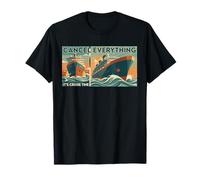 Cancel Everything Its Cruise Time Vintage Art Deco Camiseta