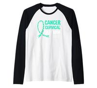 Cáncer cervical Guerrero Fuerza Coraje Esperanza Camiseta Manga Raglan