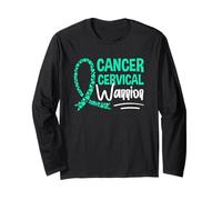 Cáncer cervical Guerrero Fuerza Coraje Esperanza Manga Larga