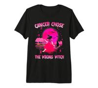 Cancer Chose The Wrong Witch Halloween Breast Cancer Camiseta Premium