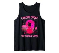 Cancer Chose The Wrong Witch Halloween Breast Cancer Camiseta sin Mangas