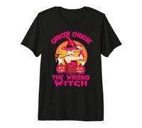 Cancer Chose The Wrong Witch Halloween Breast Cancer Ribbon Camiseta Premium