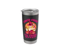 Cancer Chose The Wrong Witch Halloween Breast Cancer Ribbon Vaso térmico de acero inoxidable de doble pared