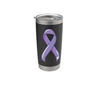 Cáncer Concientización Cinta Lavanda Cáncer Superviviente Lucha Quimioterapia Vaso térmico de acero inoxidable de doble pared