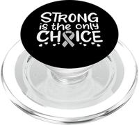 Cáncer de Cerebro Superviviente Fighter Chemo Cinta Gris Glioblastoma PopSockets PopGrip para MagSafe