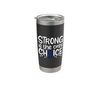 Cáncer de colon Survivor Fighter Chemo Cinta azul oscuro Vaso térmico de acero inoxidable de doble pared