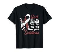 Cáncer de Cuello de Cabeza Dios da batallas más difíciles Soldado más Fuerte Camiseta