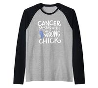 Cáncer de estómago Superviviente Combate Quimioterapia Gástrica Cinta Azul Camiseta Manga Raglan