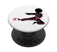 Cáncer de Mama Black Girl Magic Afro Mujeres Piel Marrón PopSockets PopGrip Adhesivo