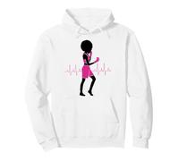 Cáncer de Mama Black Girl Magic Afro Mujeres Piel Marrón Sudadera con Capucha