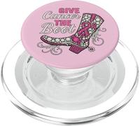 Cáncer de Mama Cowgirl Texas Southern Give Cancer Boot Cowboy PopSockets PopGrip para MagSafe