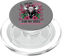 Cáncer de Mama Esposa Lucha Llevar Lazo Rosa Concienciación PopSockets PopGrip para MagSafe