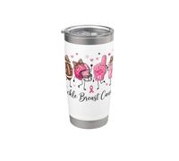 Cáncer de mama Football Doodles Pink Survivor Fighter Octubre Vaso térmico de acero inoxidable de doble pared