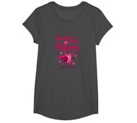 Cáncer de Mama pequeño Pero poderoso apoyador Rosa Camiseta, Niñas, Jaspeado Oscuro, Grande
