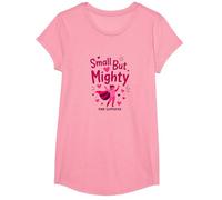 Cáncer de Mama pequeño Pero poderoso apoyador Rosa Camiseta, Niñas, Rosado, Grande