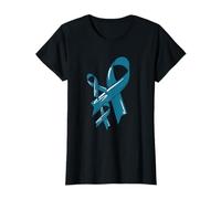 Cáncer de Ovario Concientización Cinta Combatiente Motivación Chemo Camiseta