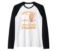 Cáncer de riñón Incorrecto Princesa Guerrera Sobreviviente de Conciencia Camiseta Manga Raglan