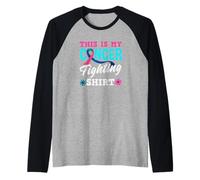 Cáncer de tiroides Esta es mi Lucha contra el cáncer Camiseta Manga Raglan
