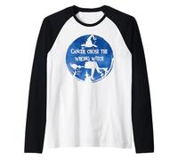 Cáncer eligió a la Bruja equivocada Cáncer de Colon Azul Oscuro Camiseta Manga Raglan