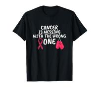 Cancer Is Messing With The Wrong One Breast Cancer Lazo Rosa Camiseta