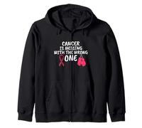 Cancer Is Messing With The Wrong One Breast Cancer Lazo Rosa Sudadera con Capucha