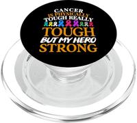 Cancer is Physically Tough Cancer Awareness PopSockets PopGrip para MagSafe
