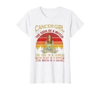 Cáncer Muchacha Signo del Zodiaco Horóscopo Astrología Camiseta gráfica económica, Mujer, Blanco, L