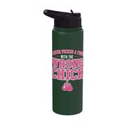 Cancer Picked A Fight with The Wrong Chick Breast Cancer Stainless Steel Insulated Water Bottle