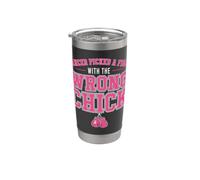 Cancer Picked A Fight with The Wrong Chick Breast Cancer Vaso térmico de acero inoxidable de doble pared
