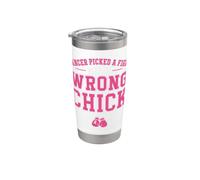Cancer Picked A Fight with The Wrong Chick Breast Cancer Vaso térmico de acero inoxidable de doble pared