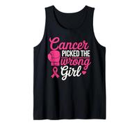 Cancer Picked The Wrong Girl Pink Boxing Glove Camiseta sin Mangas